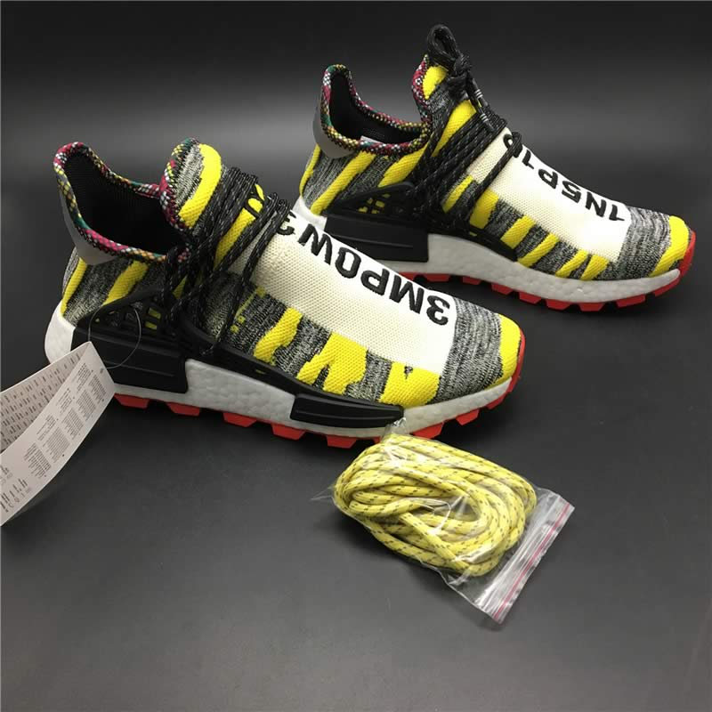 Pharrell Williams x adidas Originals Hu NMD Trail SOLARHU White Yellow Mens Womens Shoes